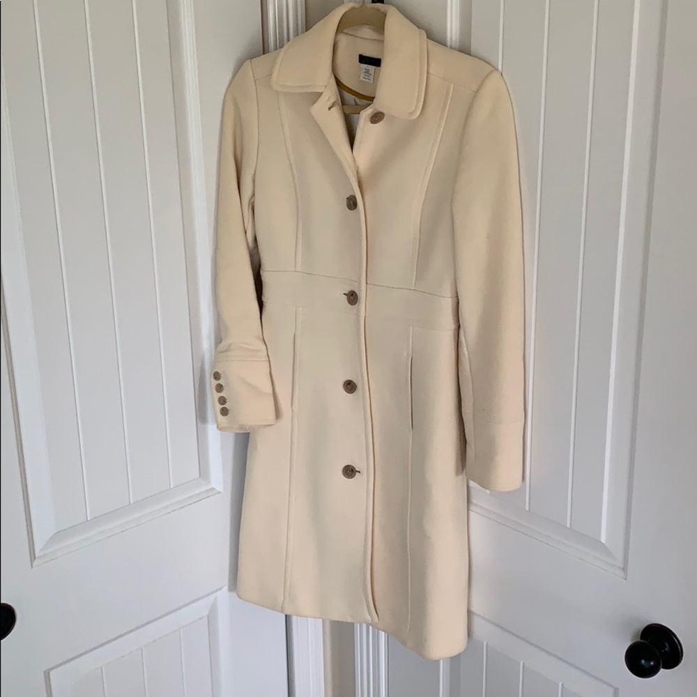 J. Crew Cream Button-Up Coat